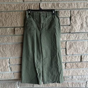 J.Crew Point Sur Olive Green Cropped Wide-Leg Pants Women’s Size 28